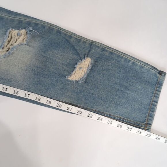 ASOS Womens Jeans 8 Blue Distressed Boyfriend Fit 29" Inseam - Picture 10 of 10